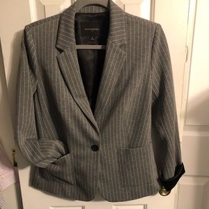 Gray and White Pinstripe Blazer